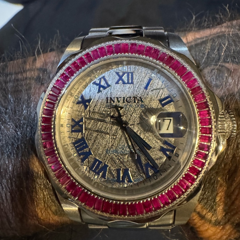 Invicta Silver and Pink Chronometer Watch